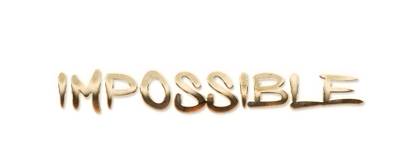 WORD IMPOSSIBLE gold text effects art typography PNG images free